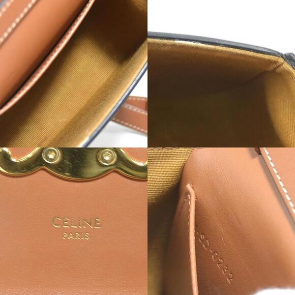 CELINE Brown Coated Canvas Shoulder Bag - Picture 4 of 5